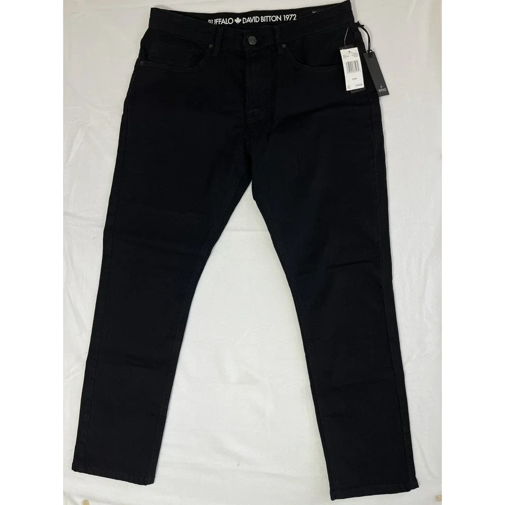 Buffalo David Bitton Ash-X Jeans Men's‎ 34x30 Black Wash Slim Stretch Denim NWT